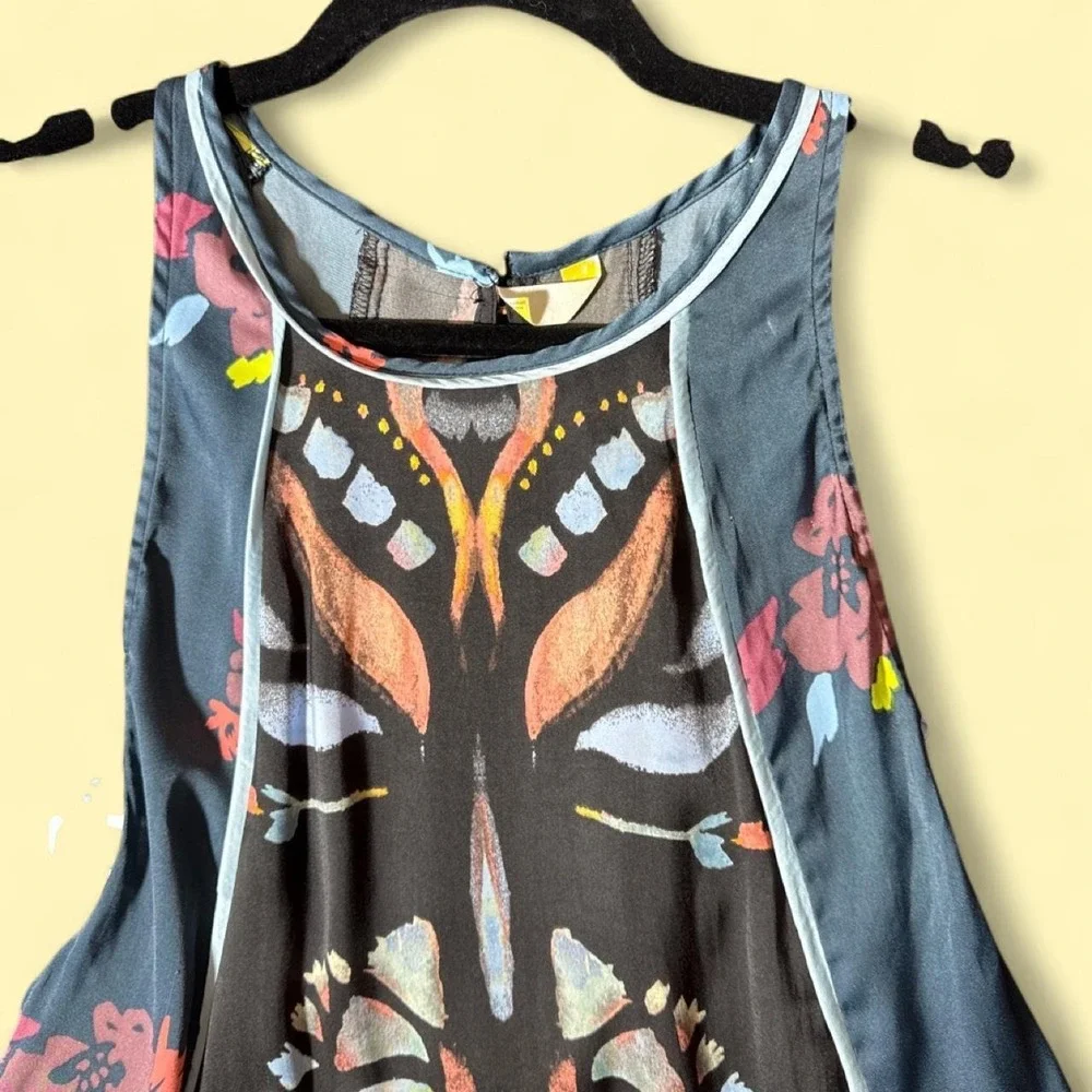 Free People Printed Swing Dress with Pockets | Sleeveless Boho Mini Dress